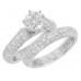 3.50 Ct. TW Round Cut Diamond Engagement Ring with Wedding Band